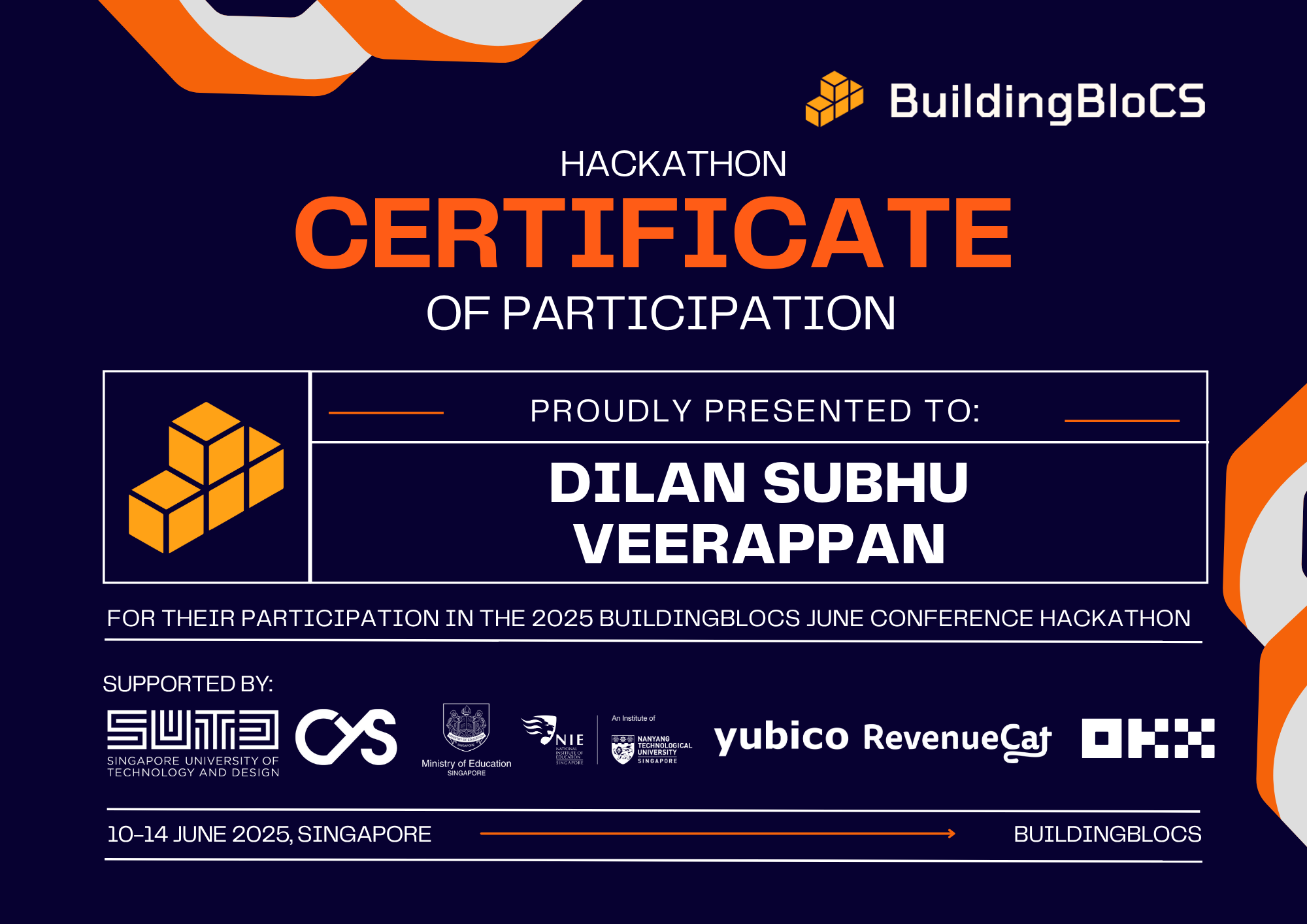 June BuildingBloCS Certificate 1